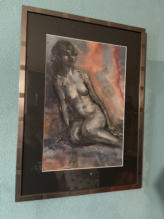 Image 1 of Dos estudios de desnudos enmarcados y firmados por Veer, un conjunto de dos piezas procedentes de una herencia.