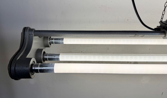 Image 1 of Lampadario industriale grigio a sospensione di Polam Gdansk, anni '70