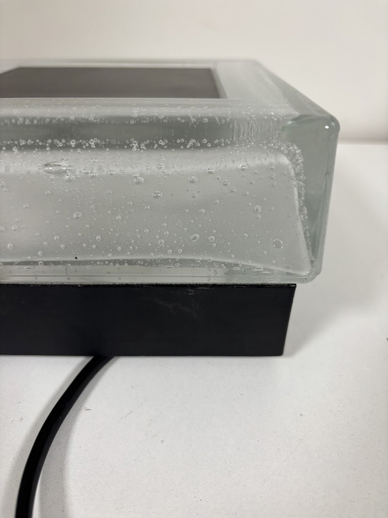 Image 1 of lampada da tavolo di Bega lampada da tavolo in alluminio e dikwandig kristal ijsglas