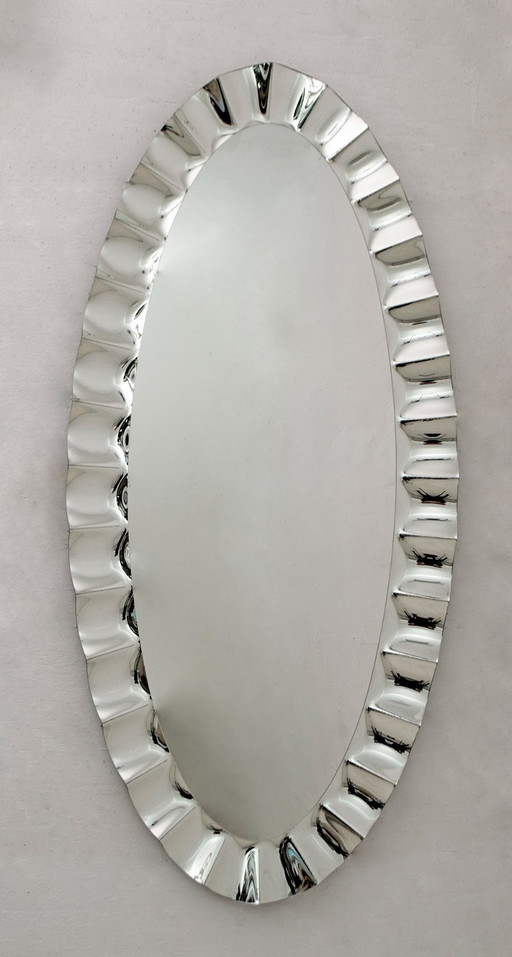 Large Scale Wall Mirror on Mirror in the Style of Fontana Arte