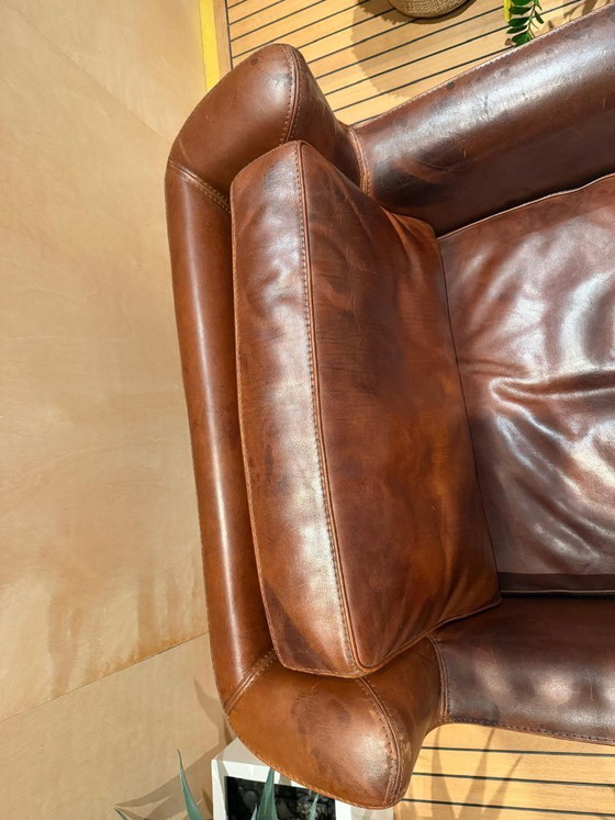 Image 1 of Poltrona in pelle Baxter – Design italiano – Splendida patina