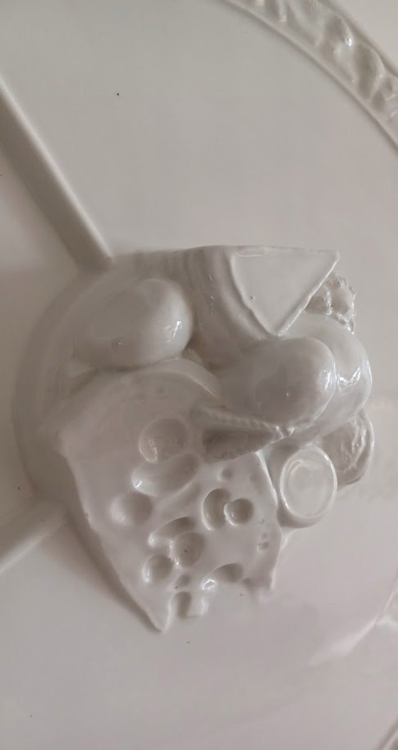 Image 1 of Vintage '80s. Plat à fromage en céramique italienne - fait à la main.