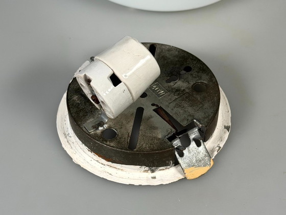 Image 1 of 50er 60er Jahre Lampe Leuchte Plafoniere Milchglas Mid Century Glas Design RZB