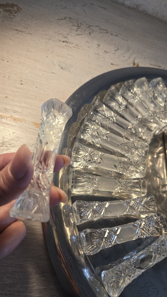 Image 1 of Sets de table vintage en cristal et verre