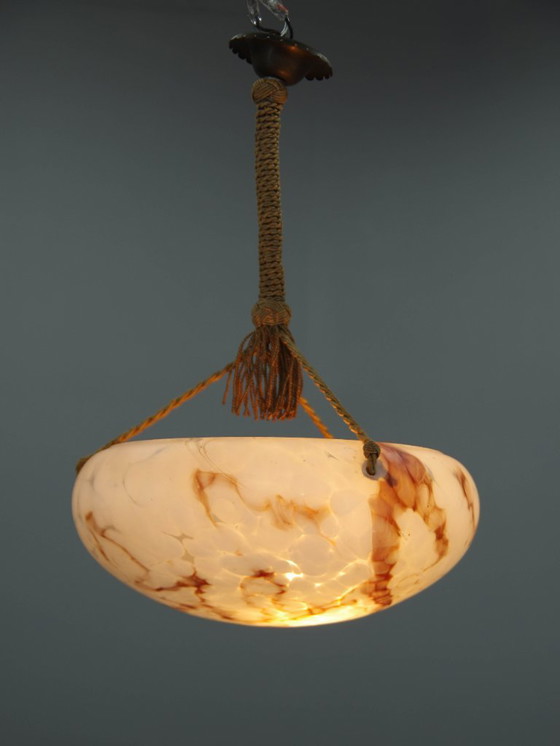 Art Nouveau Glass Pendant, Czechoslovakia, 1920s, Pendant lamps, Purple (photo 14 of 15)