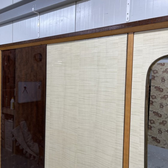 Vintage Midcentury 5-door wardrobe hanging shelving disassemblable, Other, Beige (photo 9 of 15)