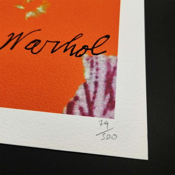 Image 1 of Lithographie en édition limitée « Fleurs » d'Andy Warhol par CMOA - 50 x 50 cm