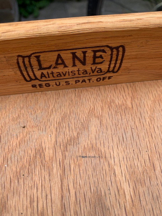 Image 1 of Mid Century Modern Lane USA Nussbaum Barwagen - jaren 1960 Origineel