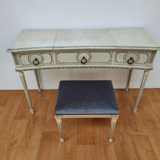 Vintage kaptafel sidetable make up tafel bureau met spiegel