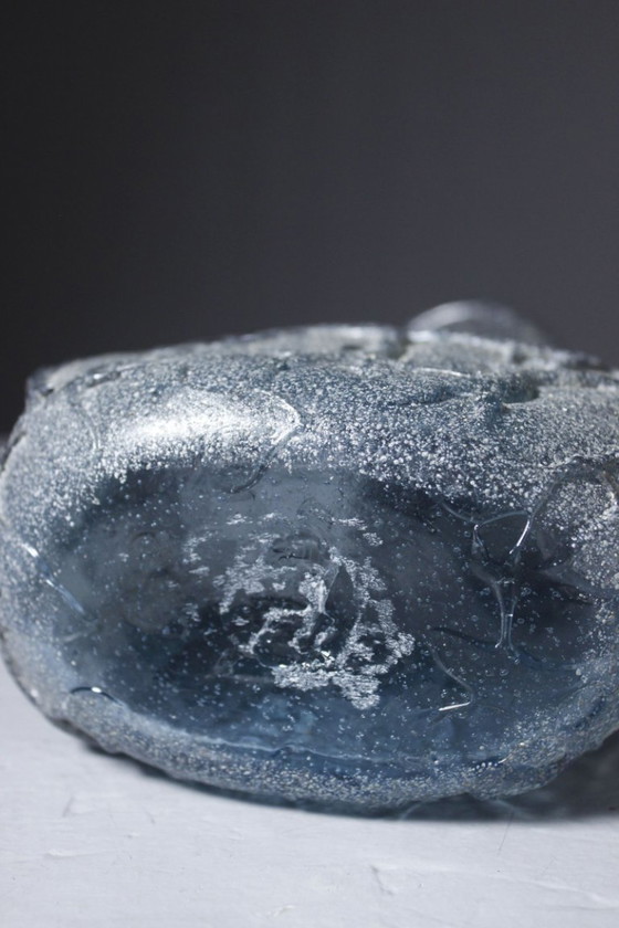 Vintage blown glass vase, Scavo technique, post-modern design, 1980s – Murano Glass (photo 9 of 9)
