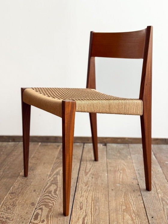 Image 1 of Set van 6 Teak Pia eetkamerstoelen van Poul Cadovius