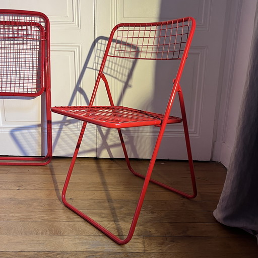 Ted Net" Vintage Folding Chairs by Niels Gammelgaard, IKEA, 1980