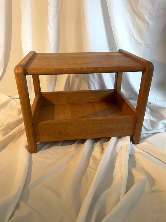 Vintage solid oak side table – restored – Wood (photo 5 of 7)