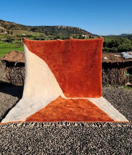 Tappeto marocchino Mrirt terracotta ed ecru 300x200 cm – motivo astratto – Tappeti, Lana, Cotone, Abstract (photo 11 of 11)
