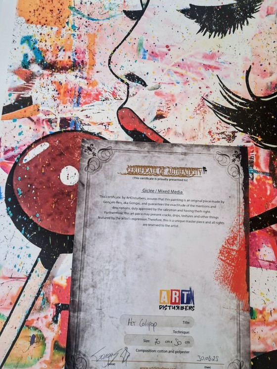 Image 1 of GONGAS - Haar lolly - Ingelijste lithografie van de kunstenaar