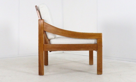 Image 1 of Ensemble de 2 fauteuils vintage en pin/hêtre « Gassel », récemment retapissés.
