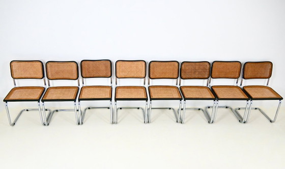 Sedie da pranzo Stile B32 di Marcel Breuer, Set di 8 – Rattan, Legno (photo 7 of 8)