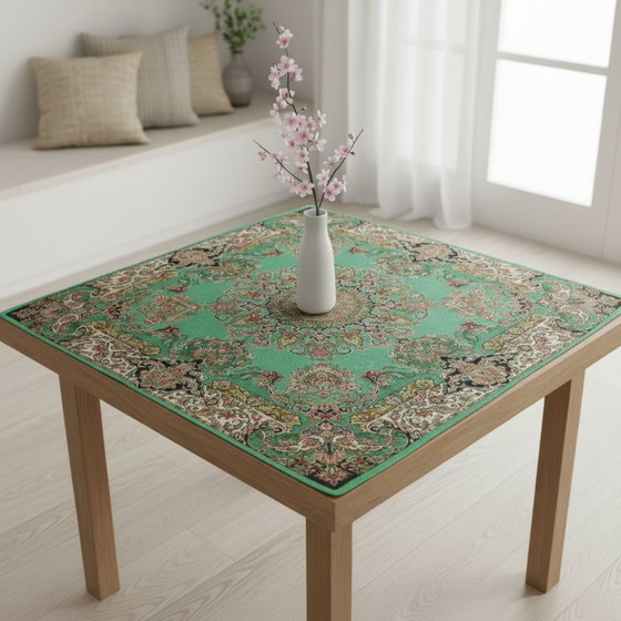 Image 1 of Orient Handgemachte Tischdecke Sehr Fein Gefertigt aus Seidenfäden 100 x 100 cm