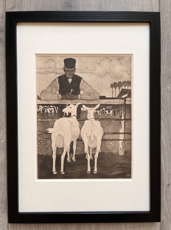 Image 1 of Jan Mankes 1889-1920 / Heliogravure Vader met Geitjes 1923