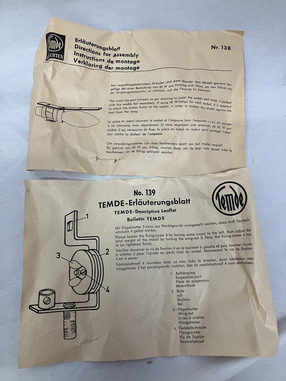 Image 1 of Lampada a sospensione vintage, Temde anni '60, Svizzera NUOVA VECCHIA MAGAZZINO