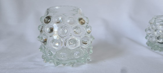 Vintage Murano Mid Century Bubble Glass Vase, Mouth-Blown, Heavy, Clear, 1960s/70s – Murano Glass (photo 9 of 14)