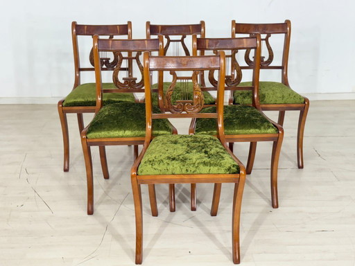 6 sedie da pranzo in mogano, stile vintage