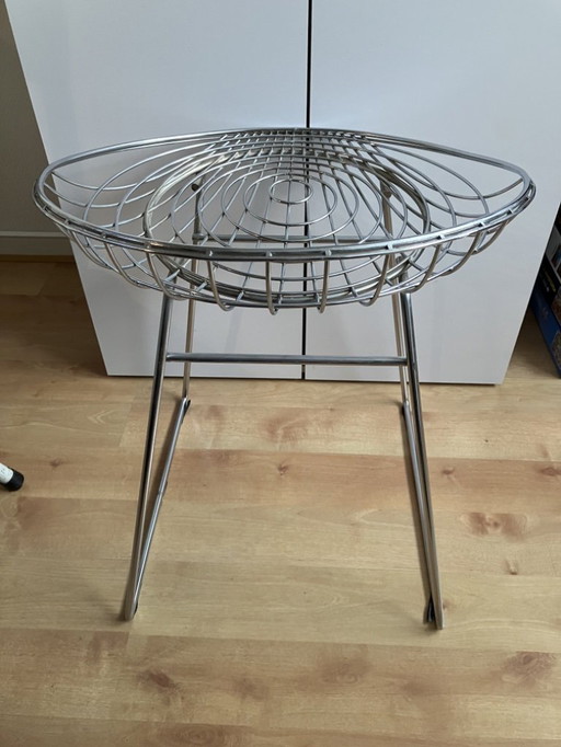 Chaise en fil de fer chromée Pastoe