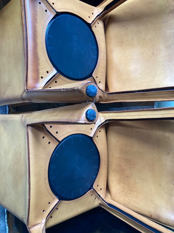 Cassina Leder Esszimmerstühle, Vierer-Set, Braun, Design (Foto 3 von 5)