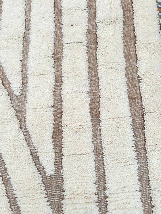 Image 1 of Alfombra marroquí color blanco roto con motivos geométricos, 180 cm x 280 cm