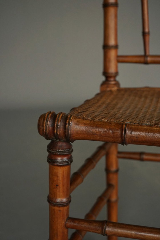 Antique American Faux Bamboo Side Chair – Dining chairs, Wood (photo 10 of 16)