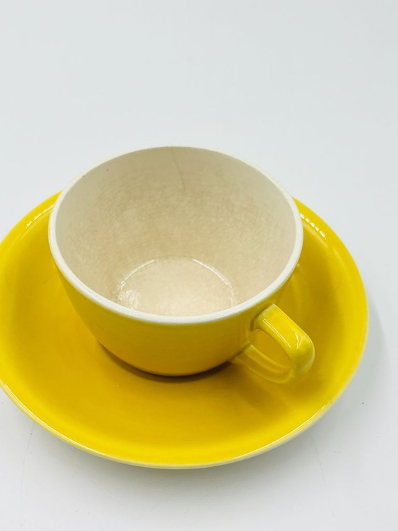 Image 1 of Vintage Boch Belgium 10-cup yellow tea set