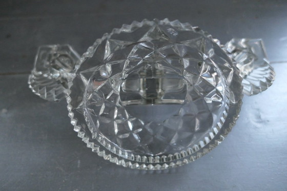 Image 1 of Art Deco Feigl & Morawetz pressed glass candlestick 2x