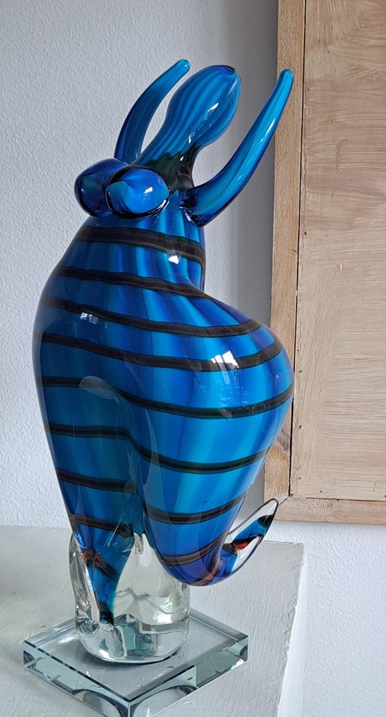 Moderne blauwe dansende vrouw , glasobject – Glaskunst (photo 2 of 10)