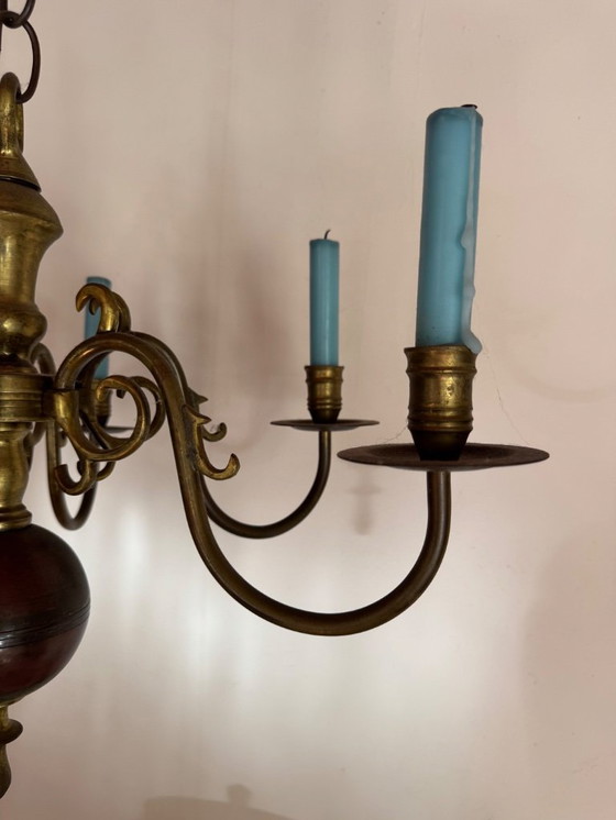 Image 1 of Niederländischer/flämischer Kugelleuchter mit Kerzen