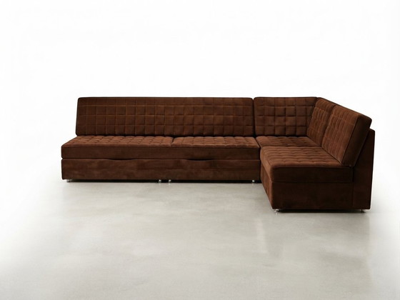 Mid-Century Modern Modular Sofa in Brown Velvet, 1970, Set of 3 – Mid Century Modern (photo 3 of 4)
