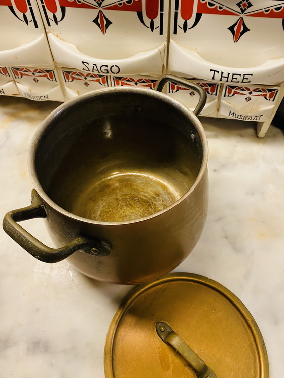 Image 1 of French jam bowl. Marmite pan