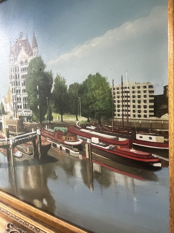Image 1 of Frank van der Burg - Casa Blanca de Rotterdam - Óleo sobre lienzo