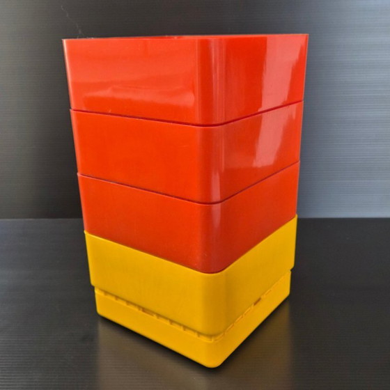 Image 1 of SUITE OF 4 SQUARE PLANTER PLANTS 1970 VINTAGE NENA BALSARI VASTILL BY-REFLEX 70S