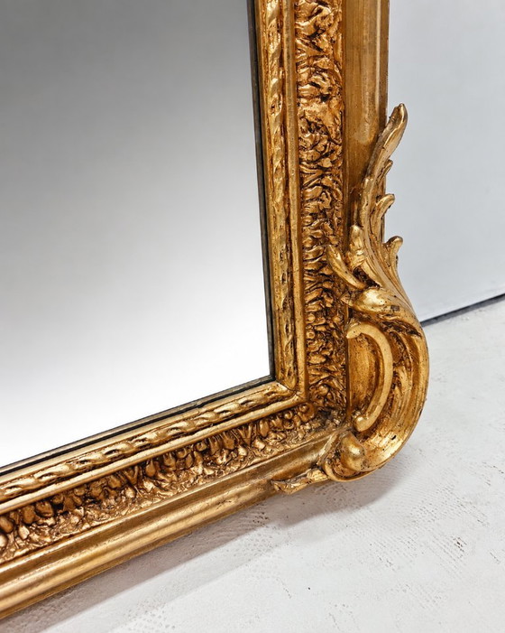 Miroir Baroque Doré avec Guirlande Florale – Green Square, Wood, Vintage (photo 6 of 10)