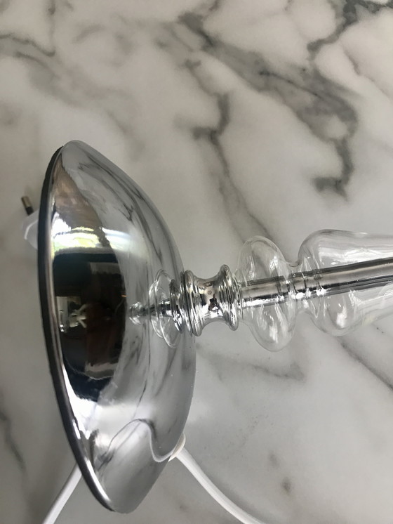 Image 1 of Très joli pied de lampe forme bougeoir translucide