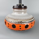 Vintage XL Orange/White Pendant Lamp Made Of Ceramic, By Herda. UFO Pendant Lamp From The 1970s. Fat Lava Lamp.