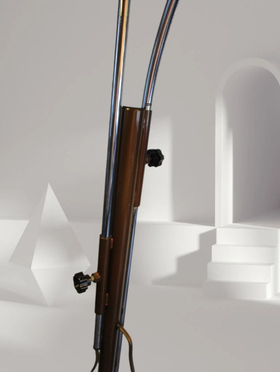 Image 1 of Dijkstra - Zeldzaam model - Space Age Design / MCM Vloerlamp met twee kappen