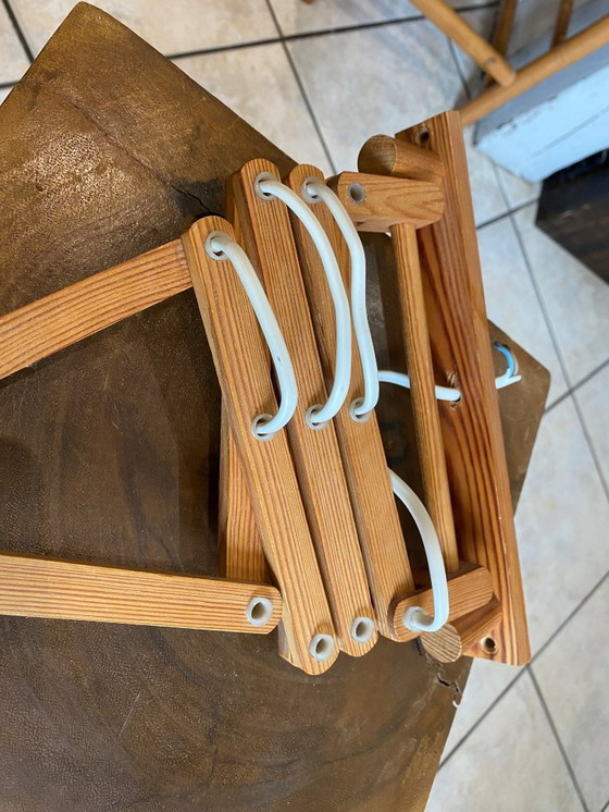 Image 1 of Coppia di appliques a fisarmonica in legno di pino di Translandia Danimarca Scandinavo vintage 1960