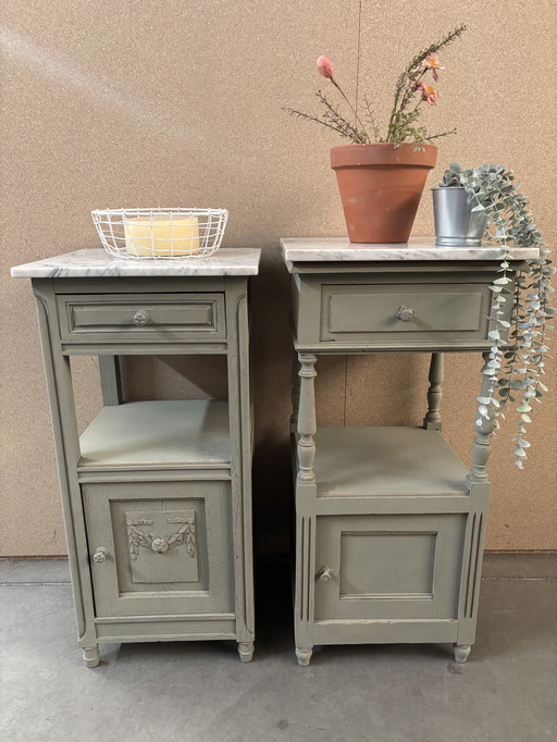 Vintage Brocante nachtkastjes