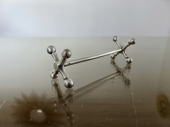 Image 1 of Série de 4 Porte Couteaux, Design, en Métal Argenté, 1970