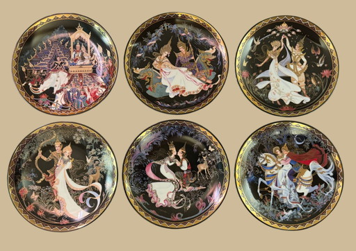 🌺 “The Love Story of Siam” | Handgeschilderde collector plates | Royal Porcelain Thailand | 22-karaats goud | Nieuws