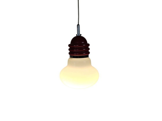 Image 1 of Tronconi - Enrico Tronconi - 'Bulb lamp' - opaline - chroom - Italie - 1970's