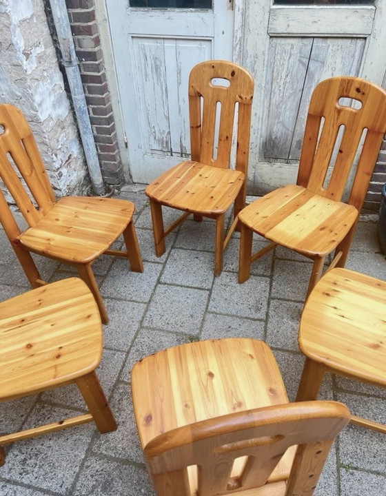 Image 1 of Ensemble de 6 chaises de salle à manger Effezeta en pin