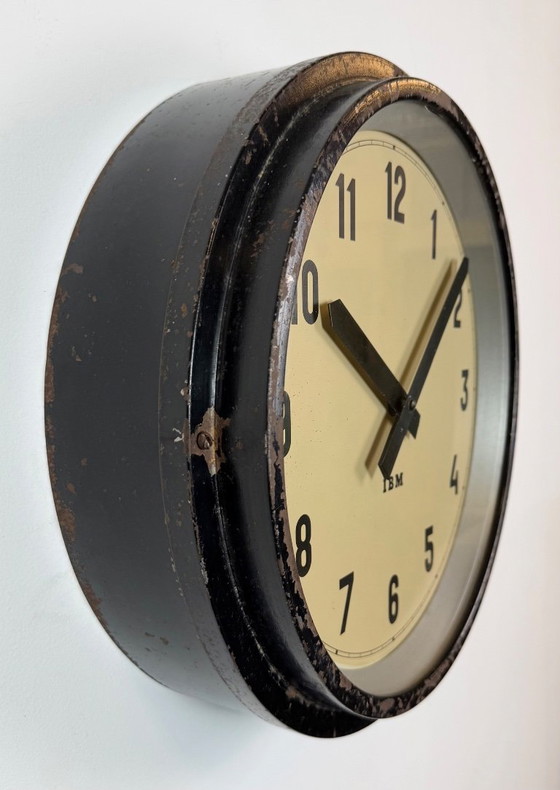 Orologio da parete industriale nero di fabbrica IBM, anni '50 – Vetro, Ferro (photo 5 of 18)