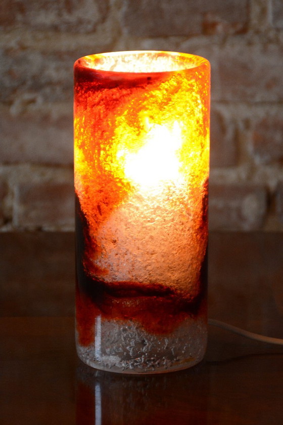 Lampada da tavolo Mid-Century originale, vetro marmorizzato, condizioni perfette, ceca, anni '60 (foto 2 di 7)